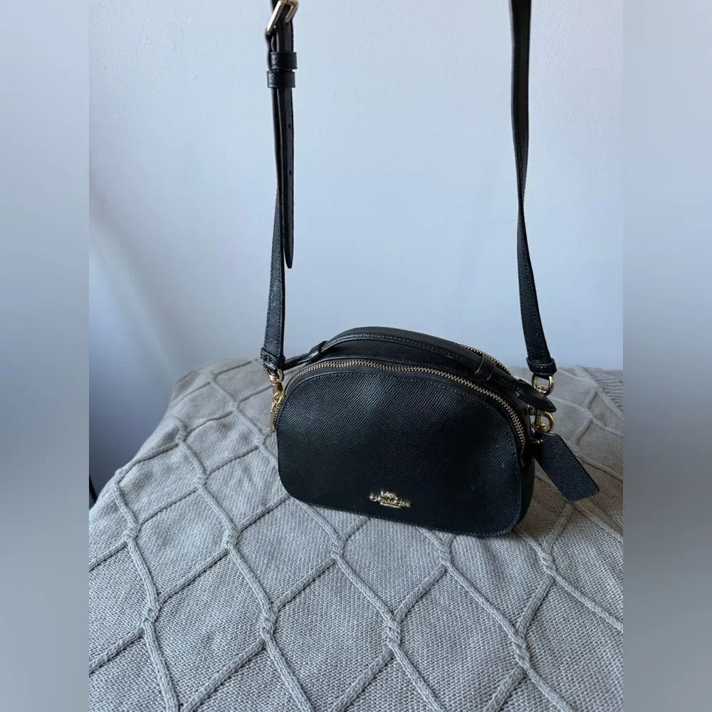 Coach Serena Satchel Crossbody Bag Top Handle Saffiano Leather Black 1589 Small